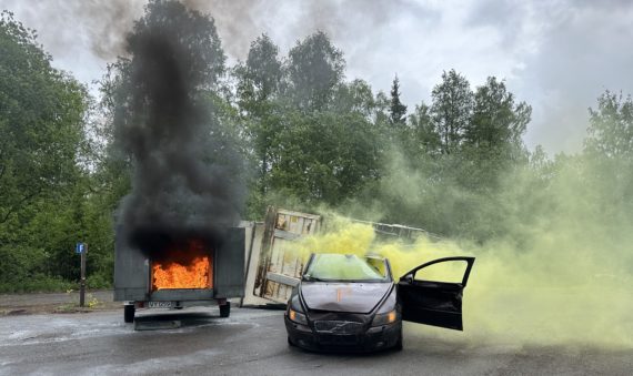 Bilbrann under øvelse under Medic Challenge